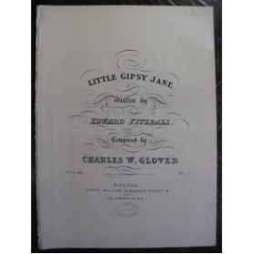 GLOVER Charles William Little Gipsy Jane Chant Piano XIXe
