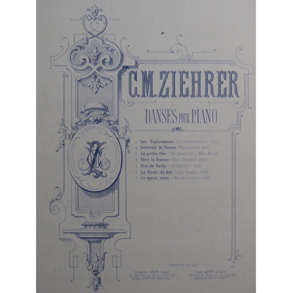 ZIEHRER C. M. Vive la Danse op 216 Piano ca1875
