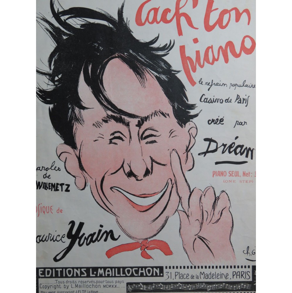 YVAIN Maurice Cach' Ton Piano! Piano 1920
