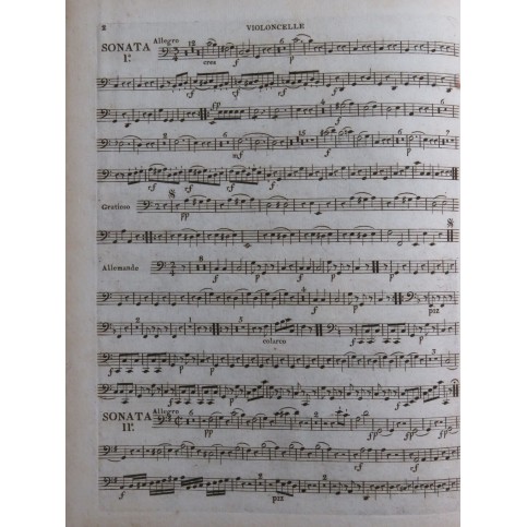 DIETRICH Albert Trois Sonates Violoncelle XIXe