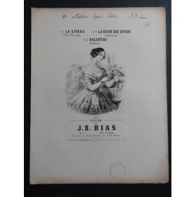 DIAS Jean-Baptiste La Gitana Dédicace Piano ca1850