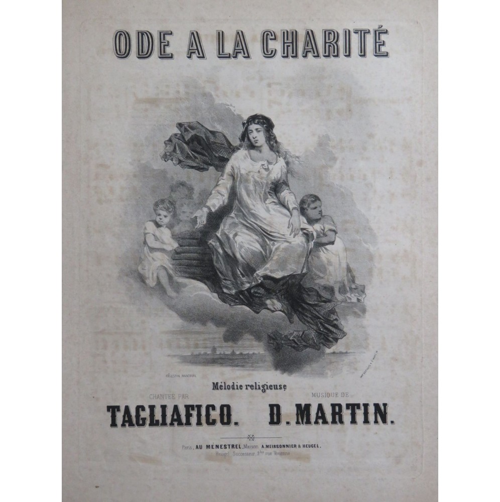 MARTIN Désiré Ode de la Charité Chant Piano ca1840