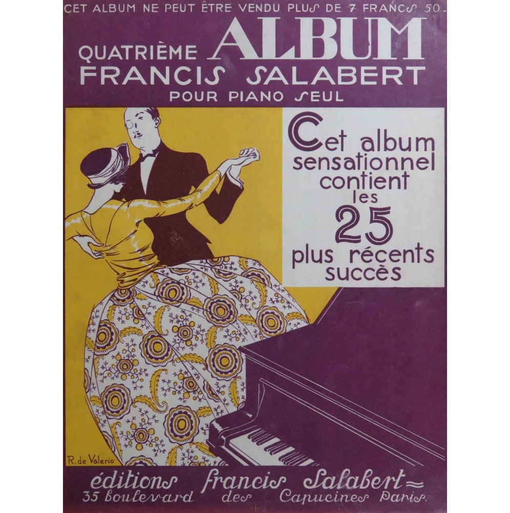 4e Album Salabert 25 Succès pour Piano 1922