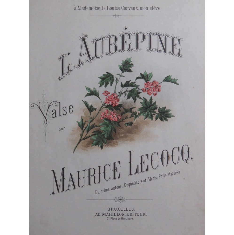 LECOCQ Maurice L'Aubépine Piano