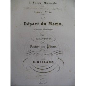 BILLARD E. Le Départ du Marin Piano ca1840