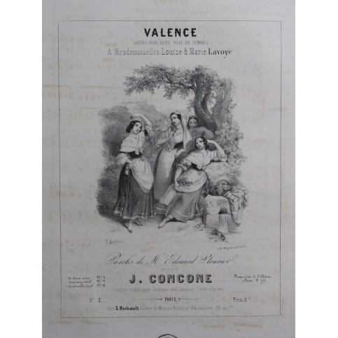 CONCONE Joseph Valence Chant Piano ca1840