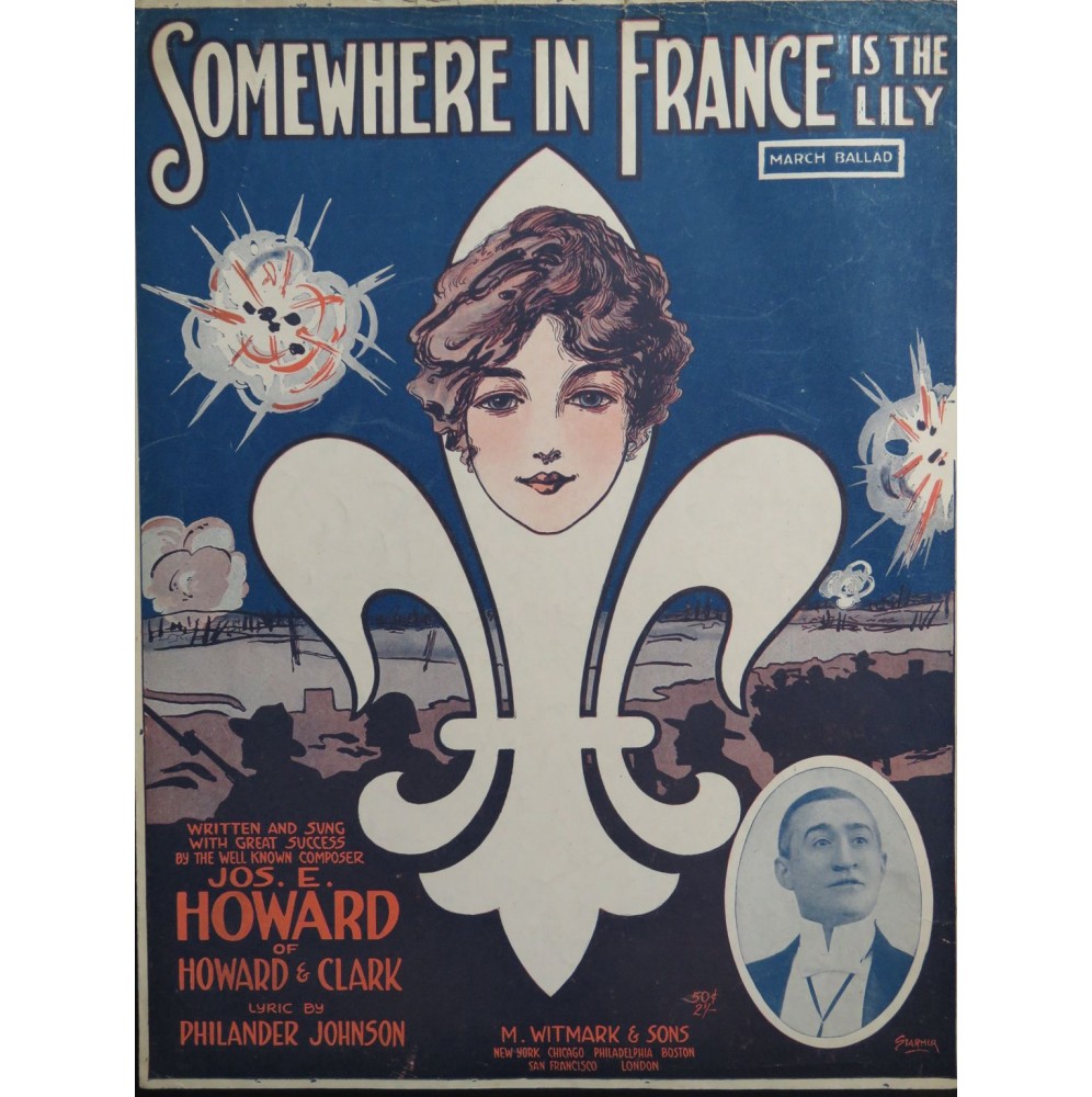 HOWARD Joseph E. Somewhere In France Chant Piano 1917