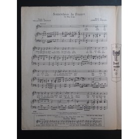 HOWARD Joseph E. Somewhere In France Chant Piano 1917