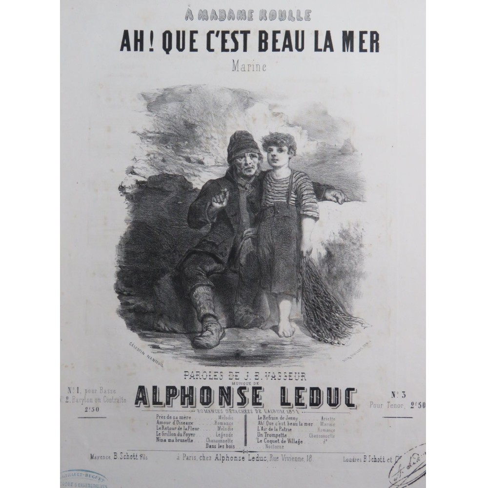 LEDUC Alphonse Ah ! que c'est beau la mer Chant Piano 1851