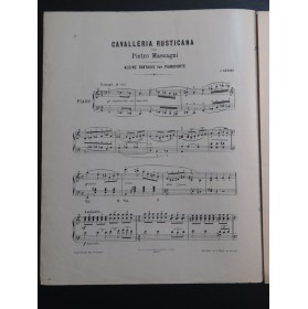 MASCAGNI Pierre Cavalleria Rusticana Kleine Fantasie Piano ca1890