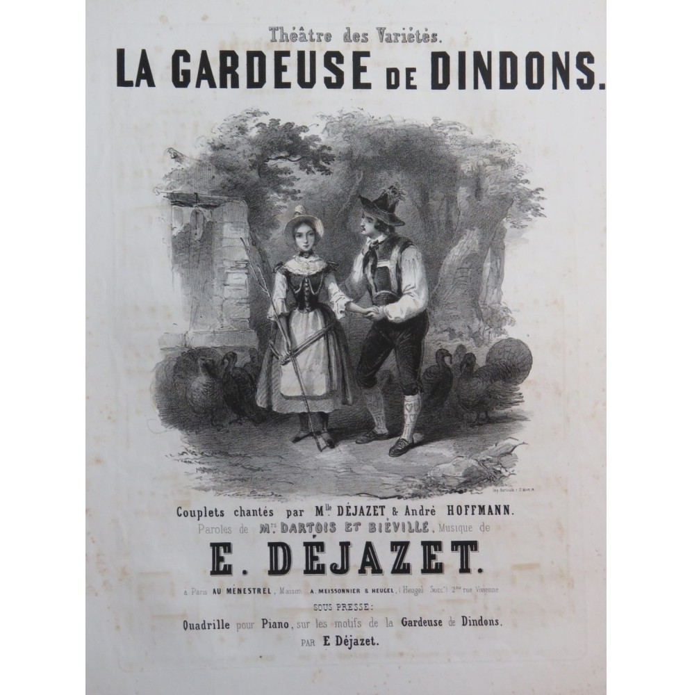 DEJAZET Eugène La Gardeuse de Dindons Chant Piano ca1845