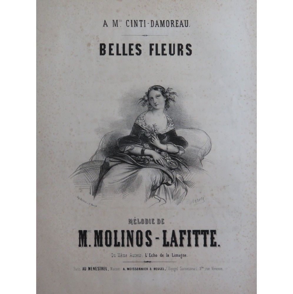 MOLINOS-LAFITTE Belles Fleurs Chant Piano ca1845