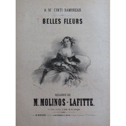 MOLINOS-LAFITTE Belles Fleurs Chant Piano ca1845