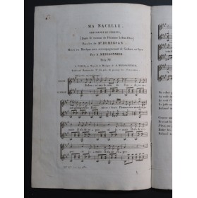 MEISSONNIER Antoine Ma Nacelle Chant Guitare ou Lyre ca1820