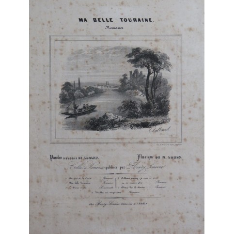 LOUIS N. Ma Belle Touraine Chant Piano ca1840