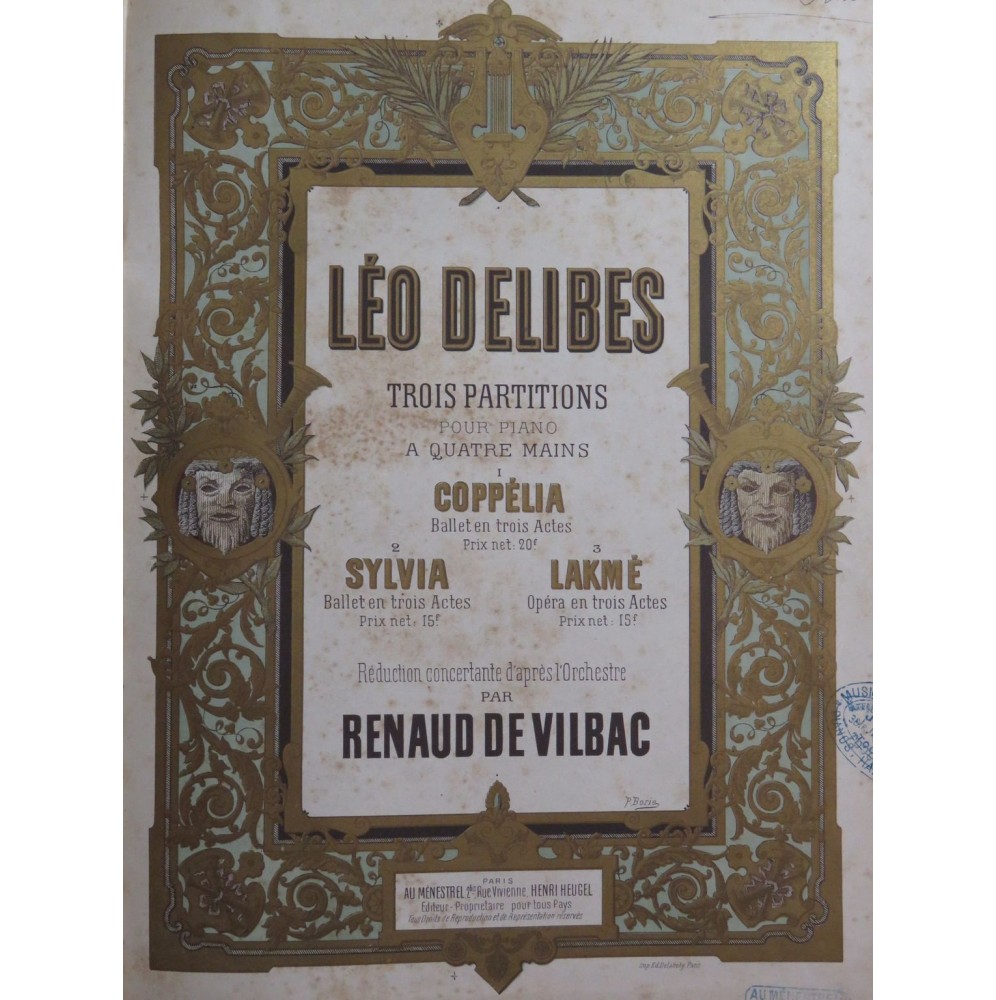 DELIBES BIZET LACOME LACK WEBER Pièces pour Piano 4 mains XIXe