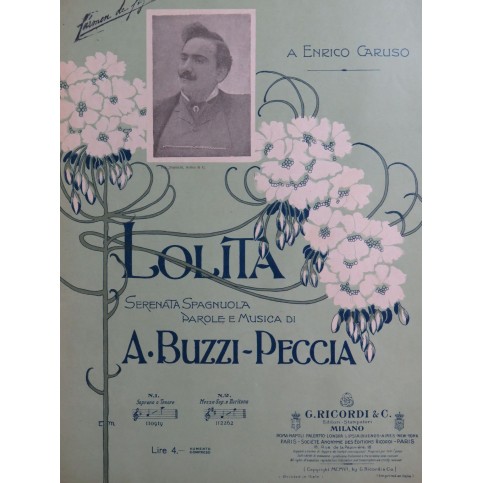 BUZZI-PECCIA A. Lolita Chant Piano 1906