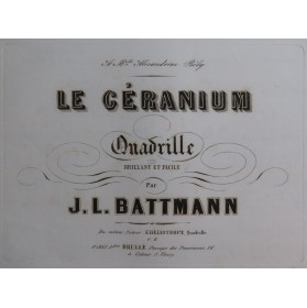 BATTMANN J. L. Le Géranium...