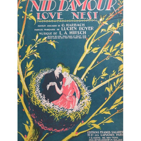 HIRSCH L. A.  Love Nest Nid d'Amour Chant Piano 1920