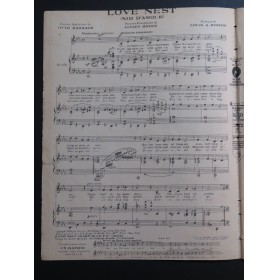 HIRSCH L. A.  Love Nest Nid d'Amour Chant Piano 1920