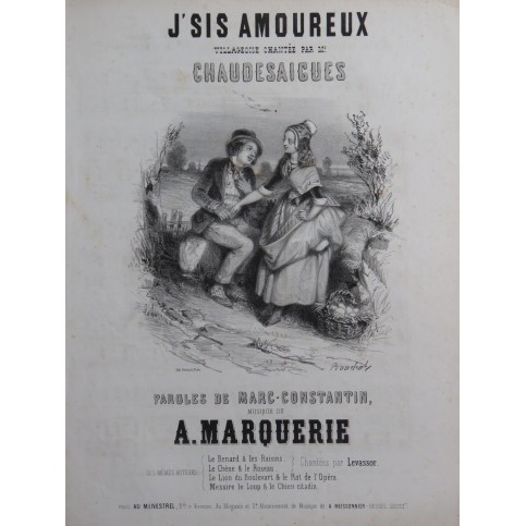 MARQUERIE Auguste J'sis Amoureux Chant Piano ca1845