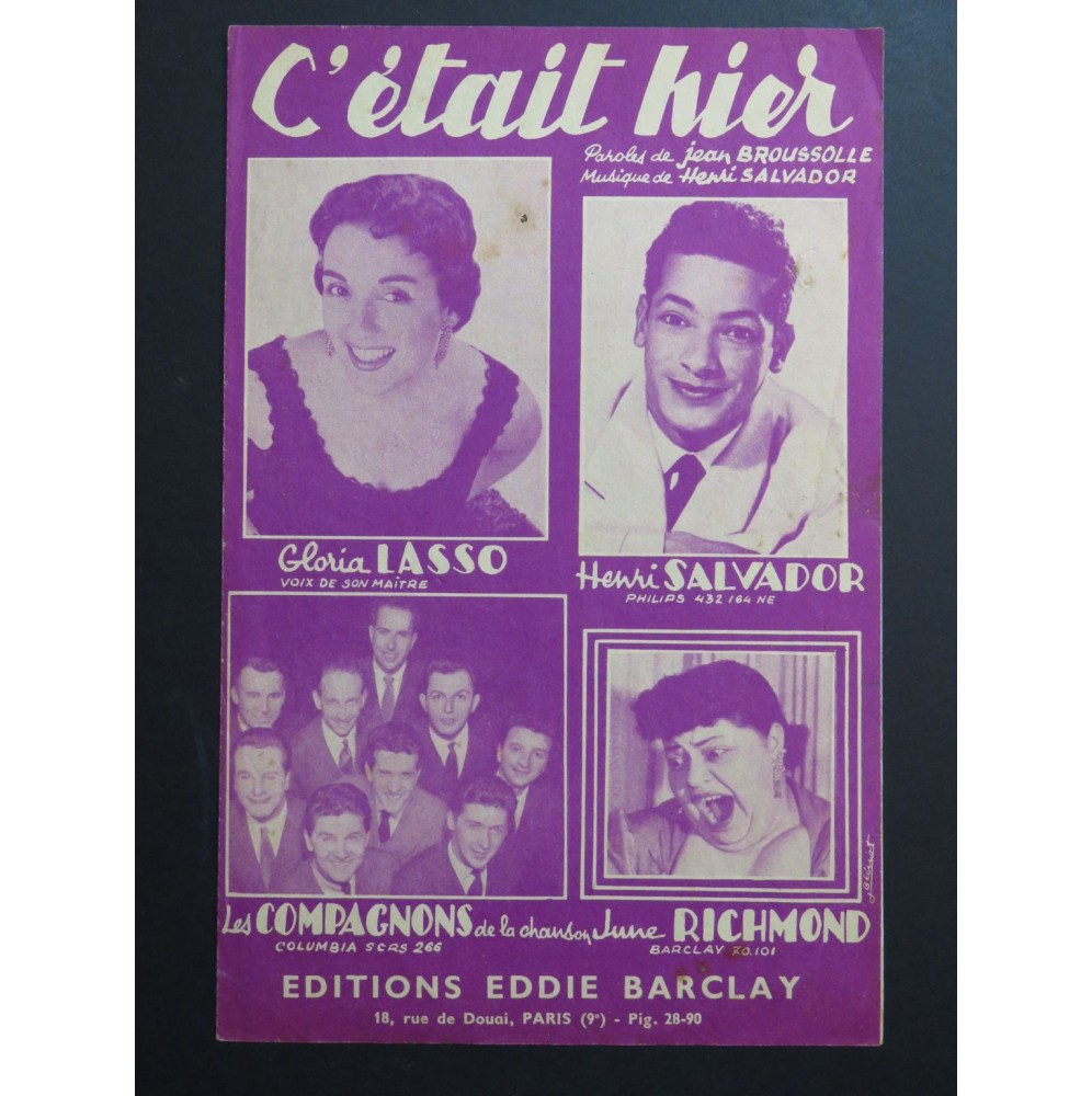 C'était hier Calypso Henri Salvador Chant 1957