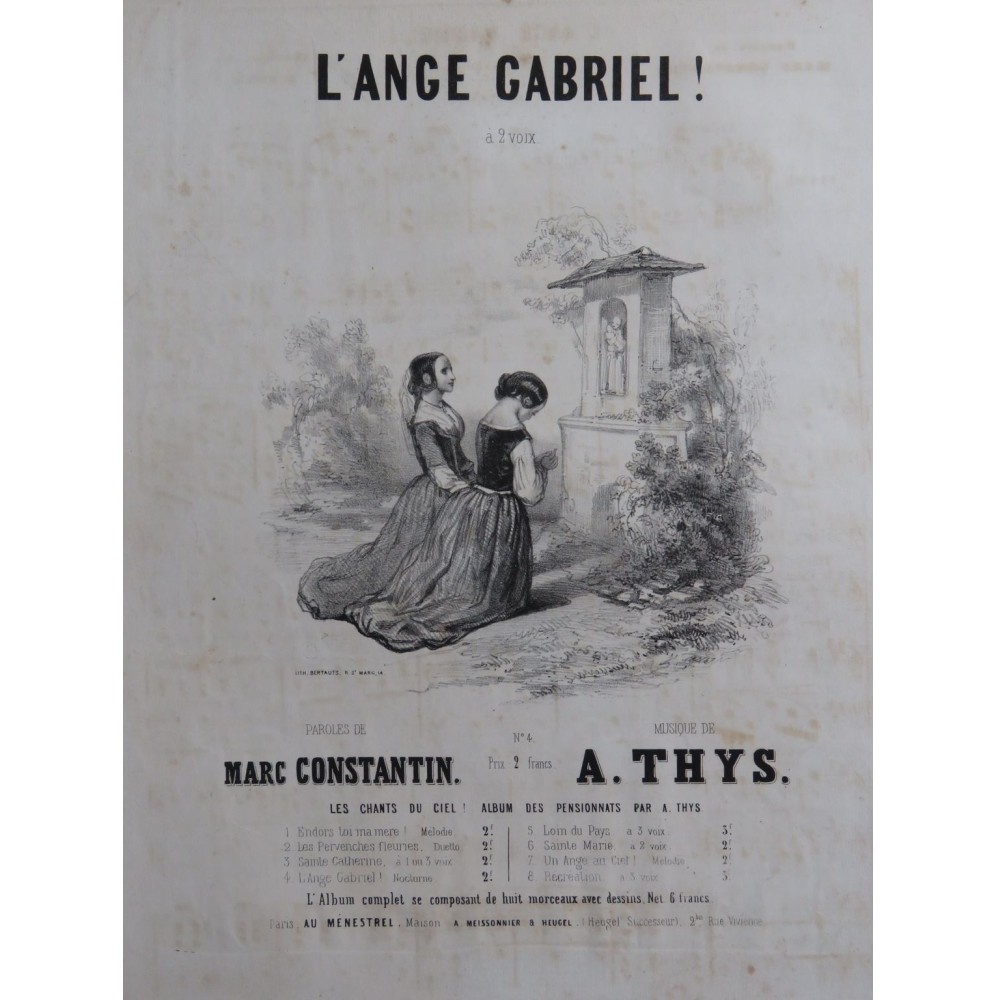 THYS A. L'Ange Gabriel ! Chant Piano ca1840