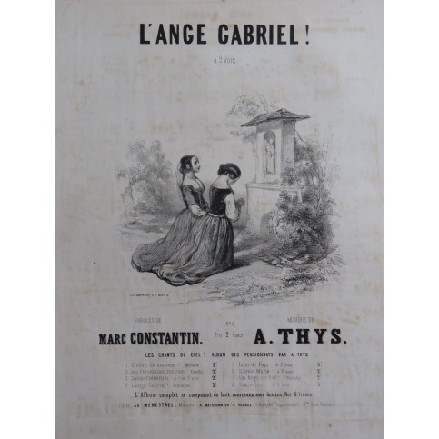 THYS A. L'Ange Gabriel ! Chant Piano ca1840