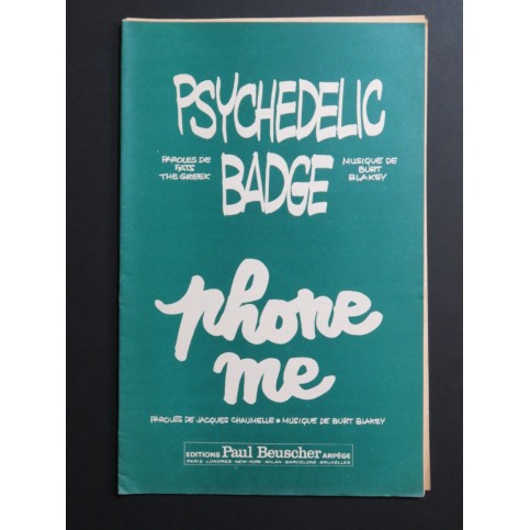 Psychedelic Badge Phone Me Burt Blakey 1967