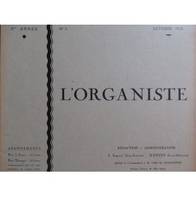 L'Organiste 3e Année No 1...