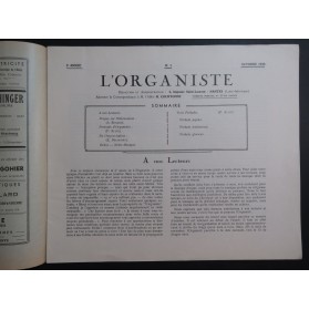 L'Organiste 3e Année No 1 Allix Orgue 1936
