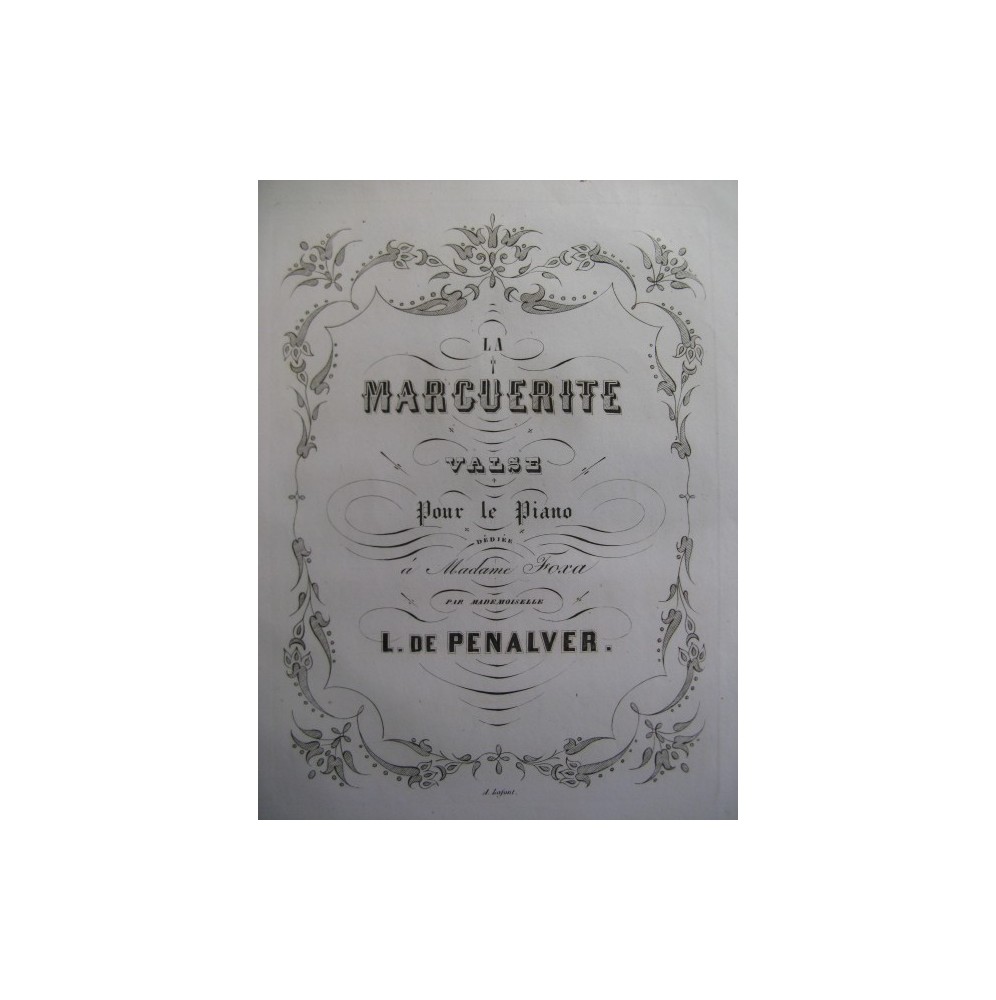 DE PENALVER L. La Marguerite Valse Piano