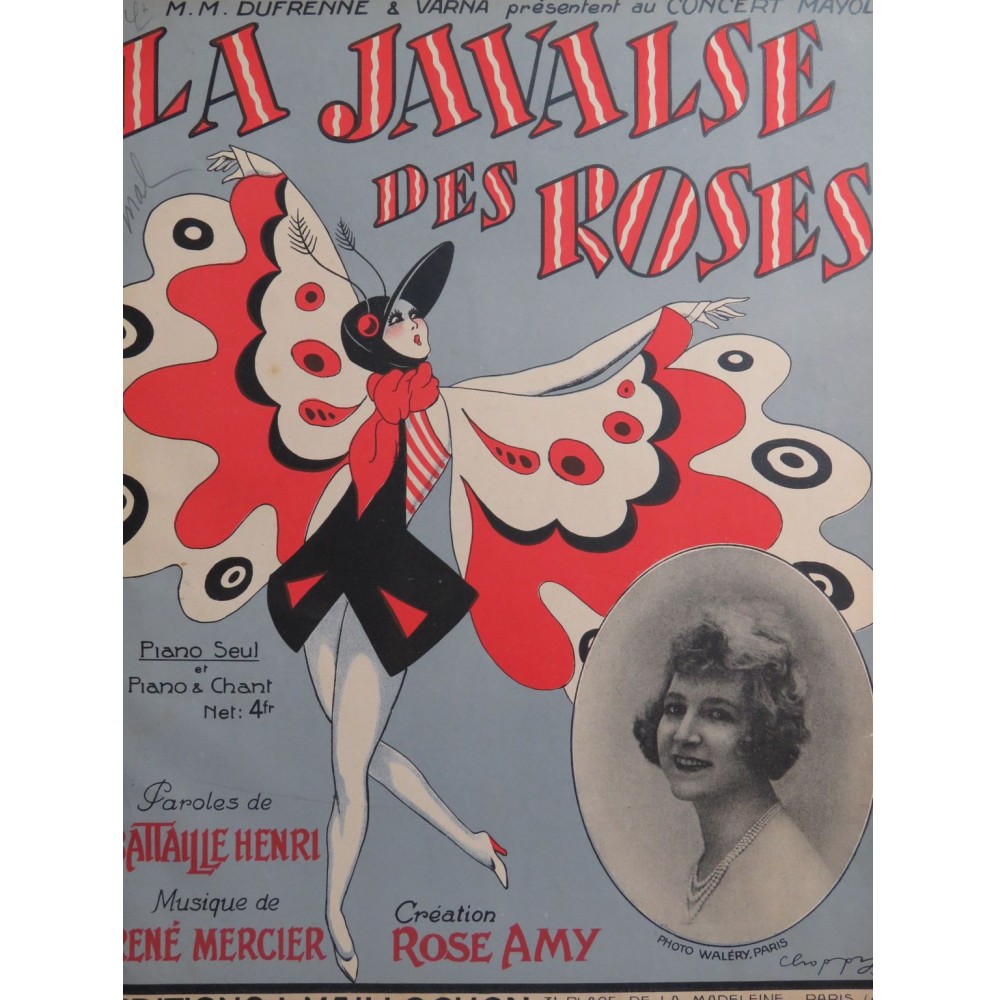MERCIER René La Javalse des Roses Piano 1924