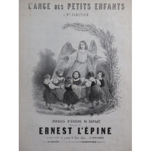 L'ÉPINE Ernest L'Ange des petits enfants Chant Piano ca1850
