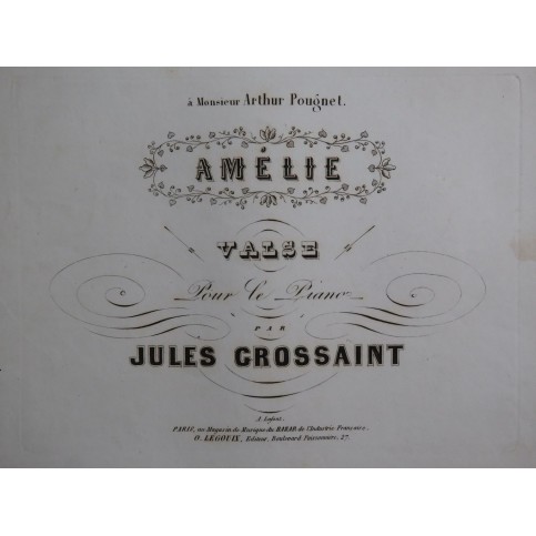GROSSAINT Jules Amélie Piano ca1850
