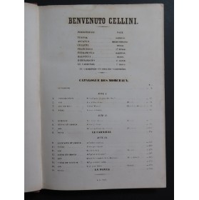 BERLIOZ Hector Benvenuto Cellini Opéra Chant Piano 1863