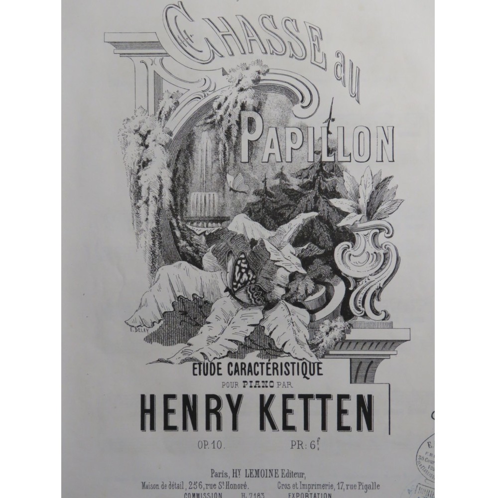 KETTEN Henry Chasse au Papillon op 10 Piano ca1890