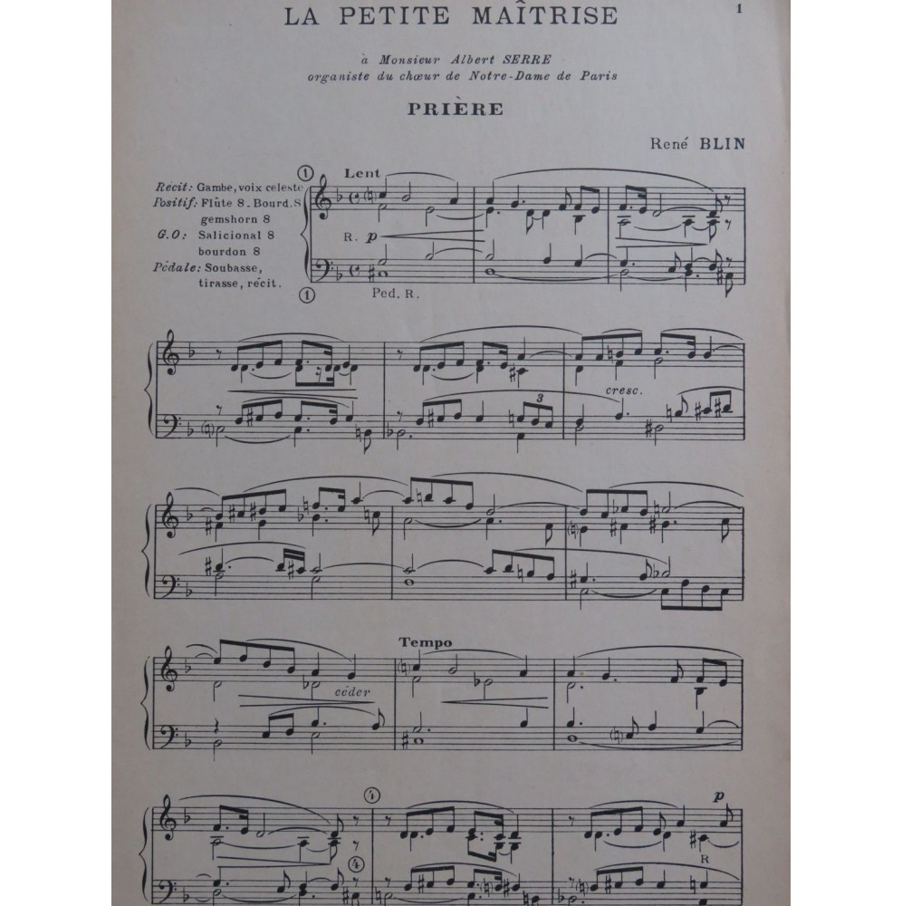 La Petite Maîtrise Blin Geoffray Steigleder Paumann Orgue 1934