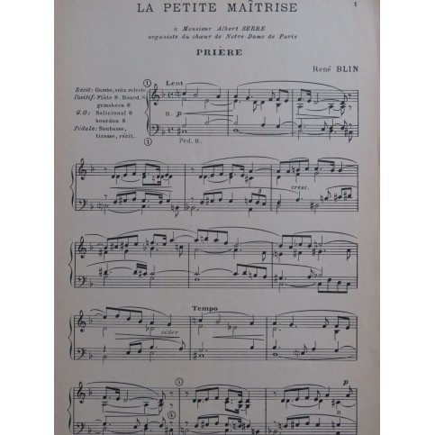 La Petite Maîtrise Blin Geoffray Steigleder Paumann Orgue 1934