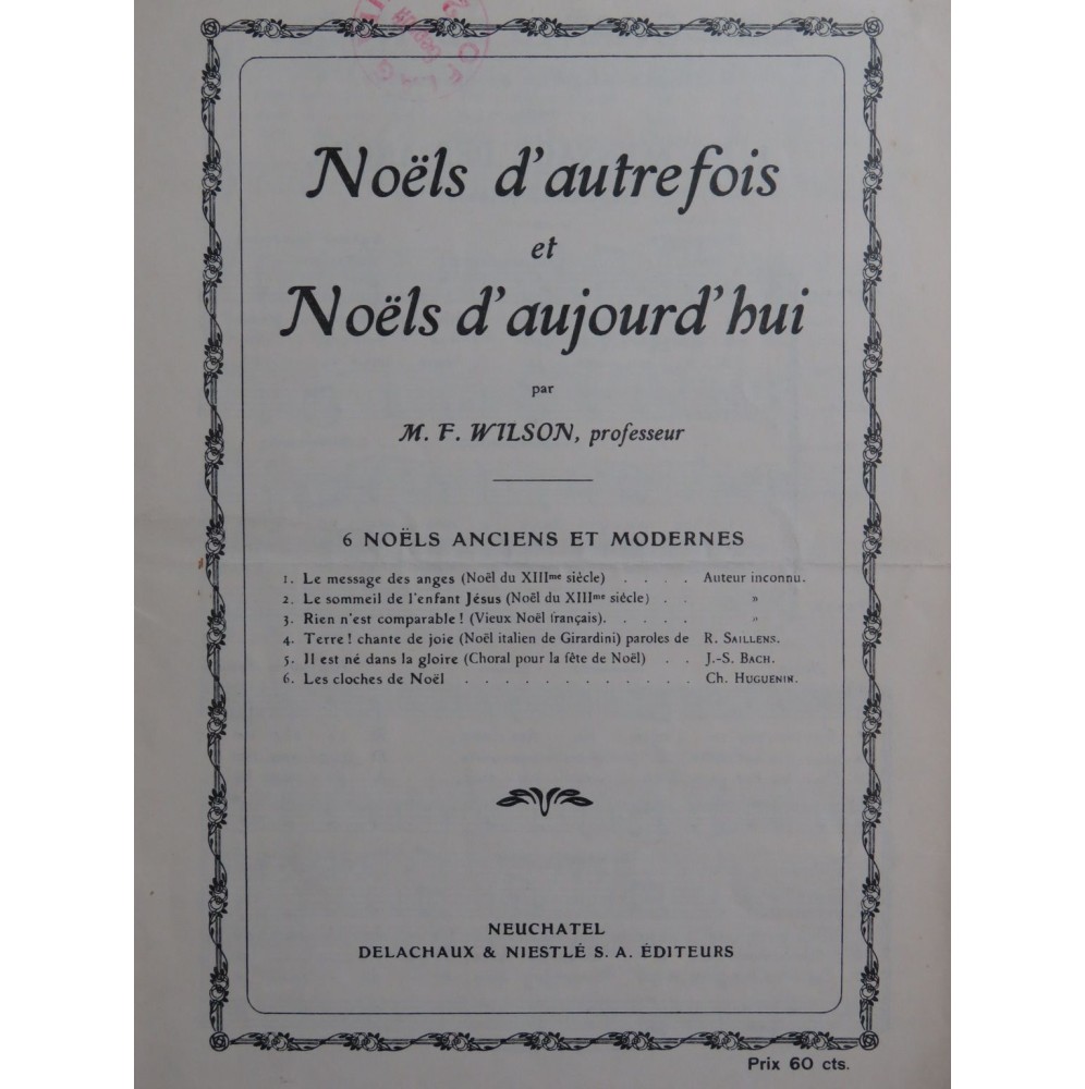 WILSON M. F. 6 Noëls Anciens et Modernes Chant