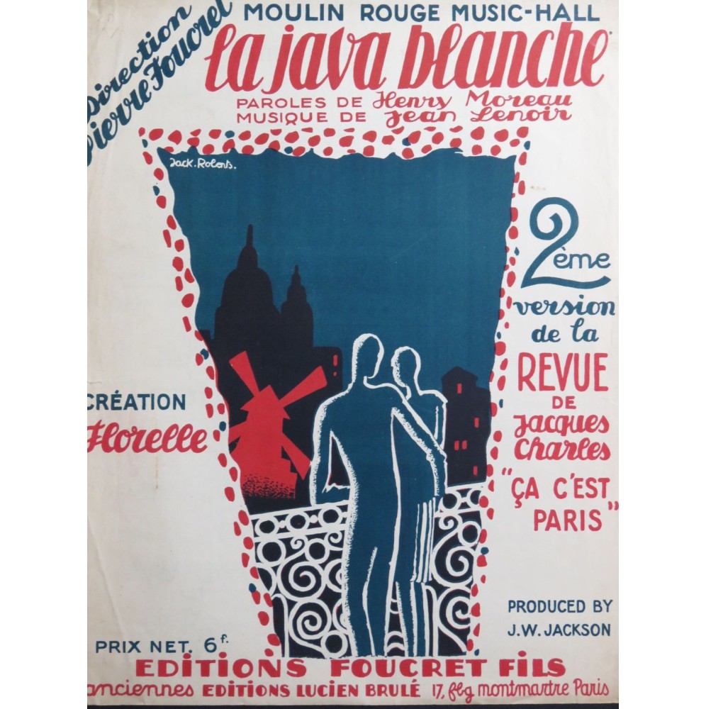 LENOIR Jean La Java Blanche Chant Piano 1927