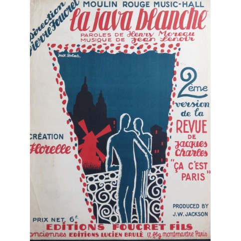 LENOIR Jean La Java Blanche Chant Piano 1927