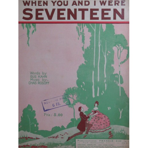 ROSOFF Chas When You and I were Seventeen Chant Piano 1926