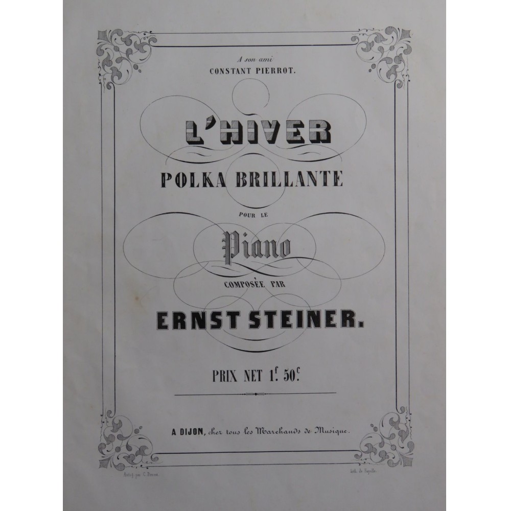 STEINER Ernest L'Hiver Piano XIXe siècle