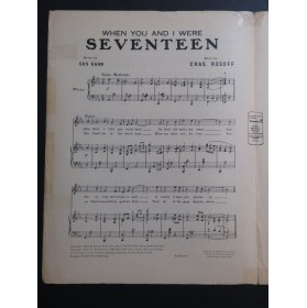 ROSOFF Chas When You and I were Seventeen Chant Piano 1926