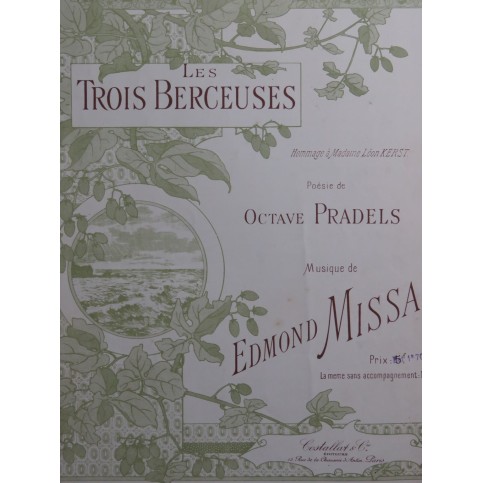 MISSA Edmond Les Trois Berceuses Chant Piano ca1896