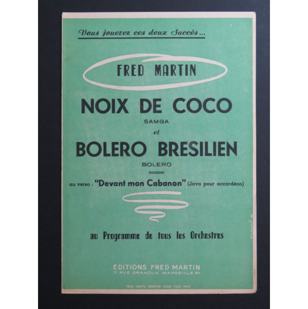 Noix de Coco Boléro Brésilien Fred Martin Accordéon