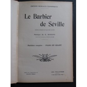 ROSSINI G. Le Barbier de Séville Opéra Chant Piano