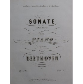 BEETHOVEN Sonate en Sol...