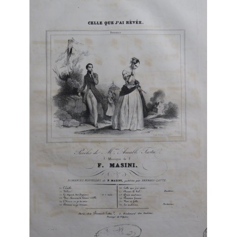 MASINI F. Celle que j'ai rêvée Chant Piano ca1840